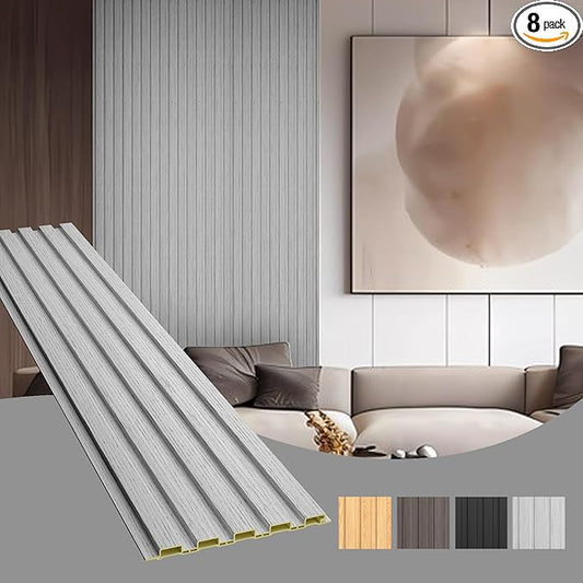OUZUGIE WPC Acoustic Slat Wall Paneling, Living Room, TV Background, Study Room by OUZUGIE