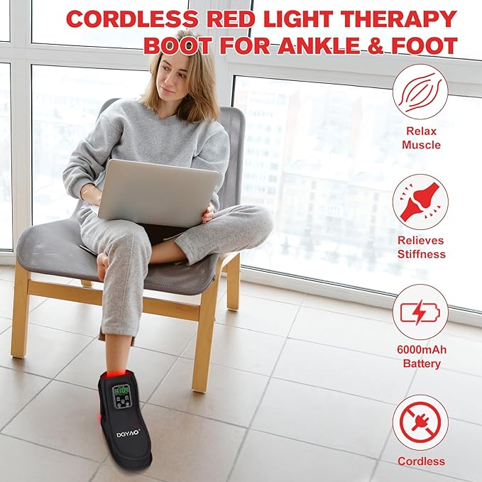 Rechargeable Red Light Therapy Feet Ankle, 132 LEDs 660 nm Red Light and 850 nm - Image 8