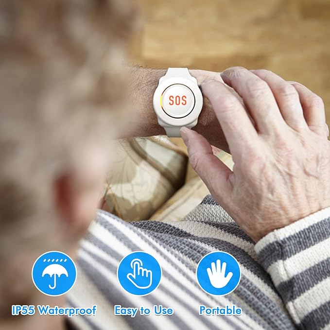 Daytech Wireless Wrist Pager Caregiver Call Button in Home System Watch Alarm - Image 5