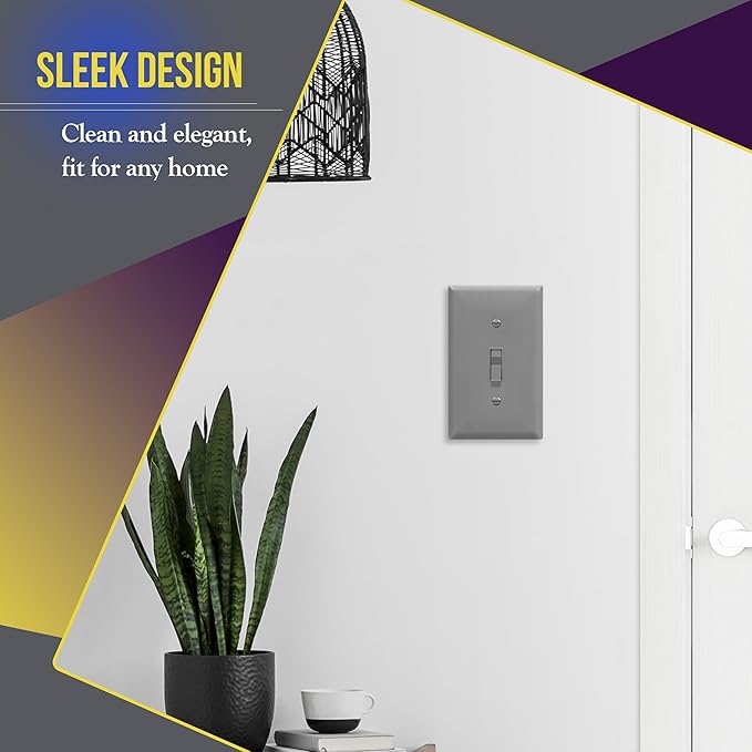 ENERLITES Toggle Light Switch Wall Plate Cover, Gloss Finish, Size 1-Gang 4.50" - Image 3