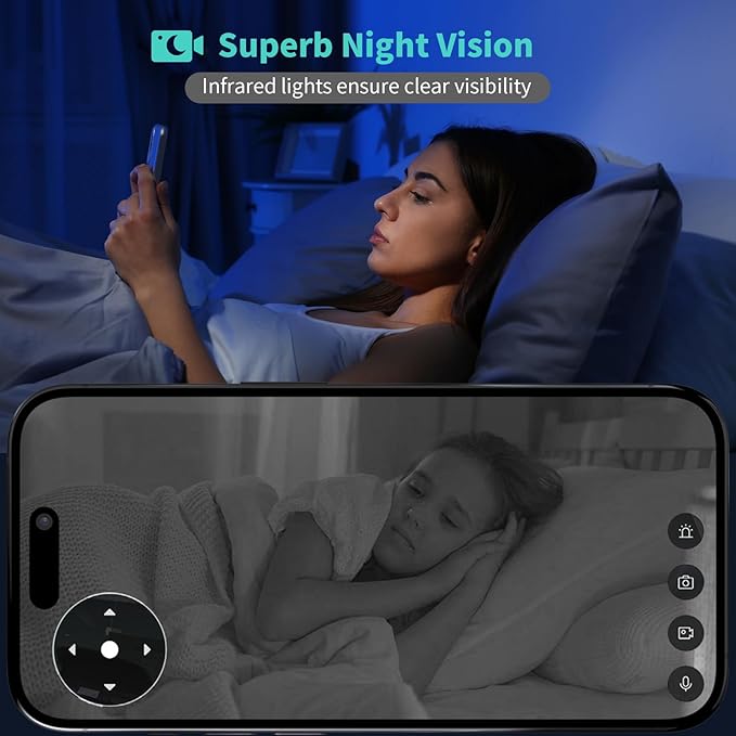 Alaga Indoor Security Camera, 3K 5G and 2.4G WiFi, 360° Pan/Tilt, - Image 4