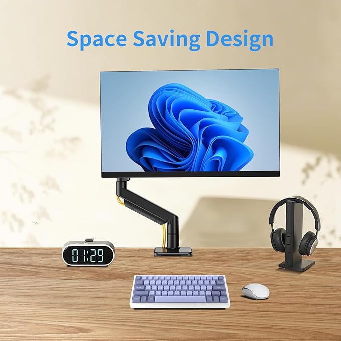 Single Monitor Stand for 13 to 32 inch Screens, Gas Spring Monitor Arm - Image 4