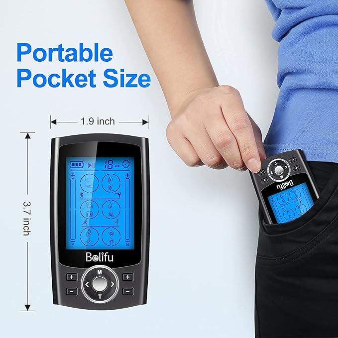 Belifu Dual Channel TENS EMS Unit 24 Modes Muscle Stimulator - Image 3