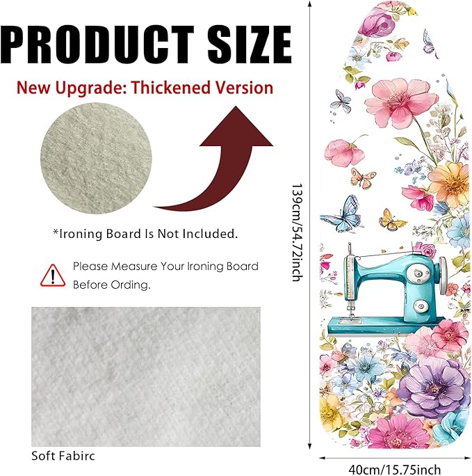 Nuxovilar Ironing Board Cover Needle Cotton 15x54 Inches | Ironing Board Cover - Image 3