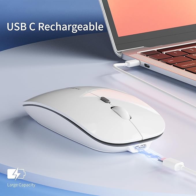 Uciefy Q5 Slim Rechargeable Wireless Mouse, 2.4G Portable Optical Silent Ultra - Image 2
