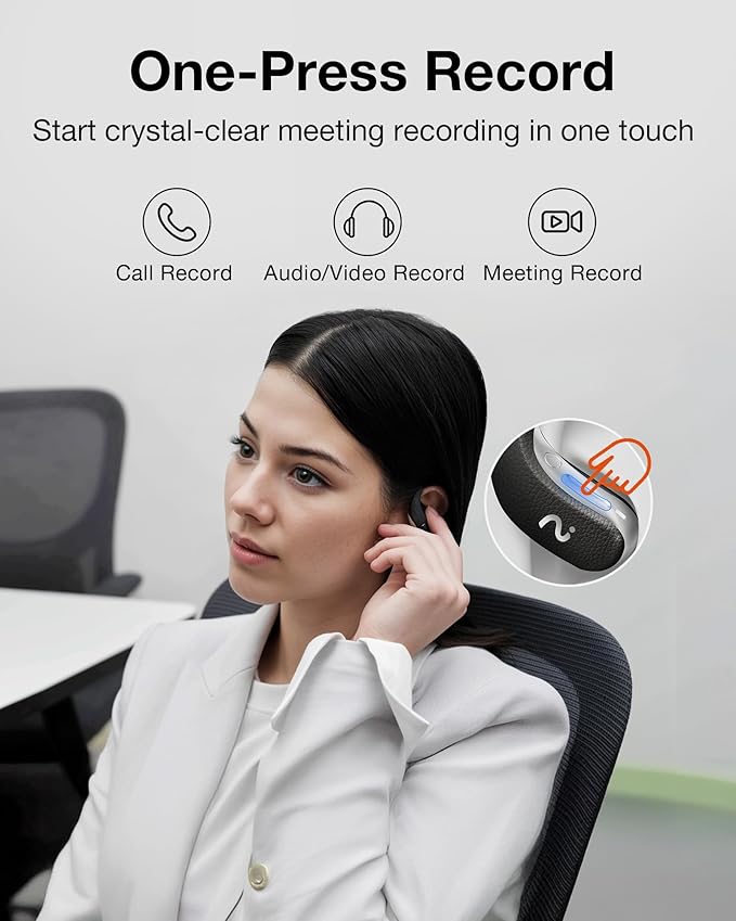 OpenNote AI Voice Recorder – Open Ear Headphones - Image 2