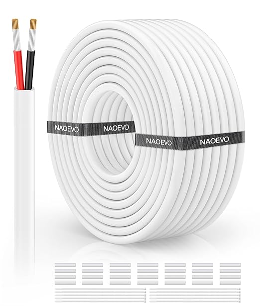 NAOVEO 12 Gauge Wire 2 Conductor Electrical Wire, 12 AWG Stranded PVC Tinned by NAOEVO