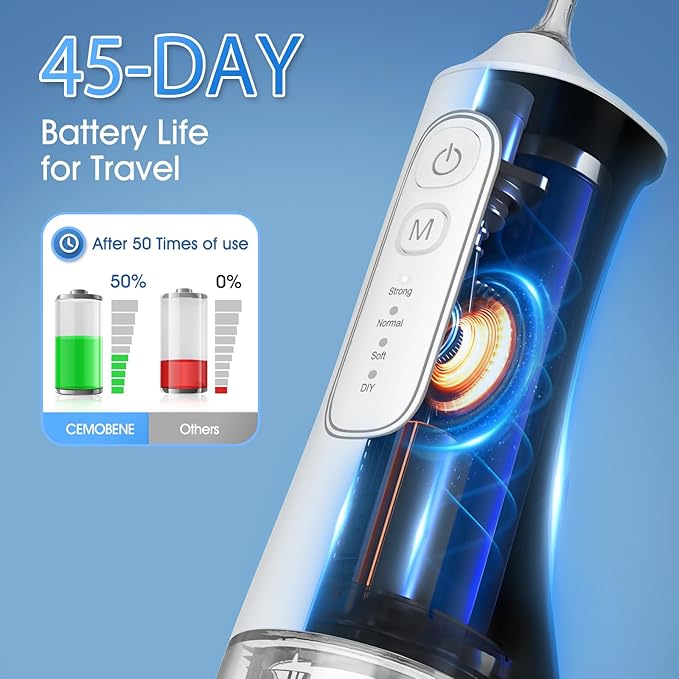 Water Flosser, Rechargeable 300ML IPX7 Waterproof Cordless Portable Oral - Image 7