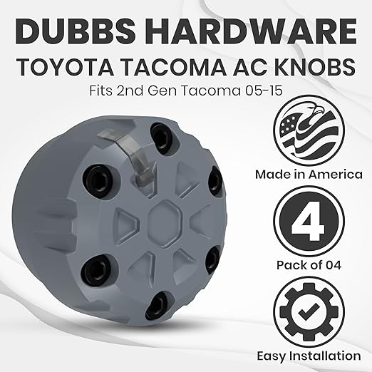 4 Pack - 2nd Gen Tacoma Accessories AC Knob Upgrade - 2005, 2015 Tacoma Climate - Image 3