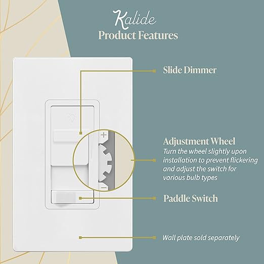 TOPGREENER Dimmer Light Switch for 200W Dimmable LED/CFL Lights, Single - Image 4