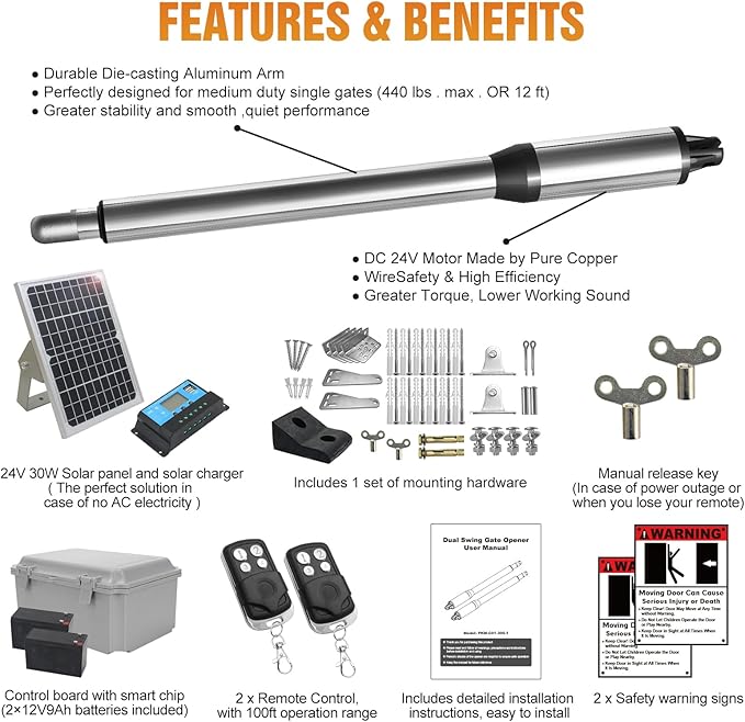 JUJIANG C01 Solar Gate Opener - Image 9