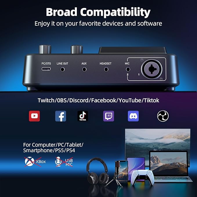 PUPGSIS Gaming Audio Mixer, Audio Interface - Image 7