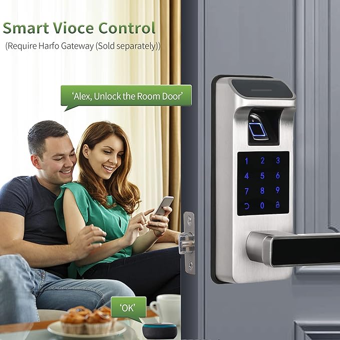 Harfo Smart Door Lock, Heavy Duty 5 in 1 Keyless Entry Door Lock, Full App - Image 4