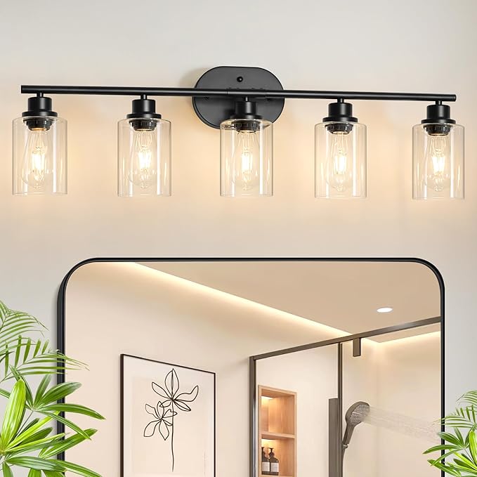 Unicozin 5 Light Bathroom Light Fixtures, 33.5 Inch Vanity Lights by Unicozin