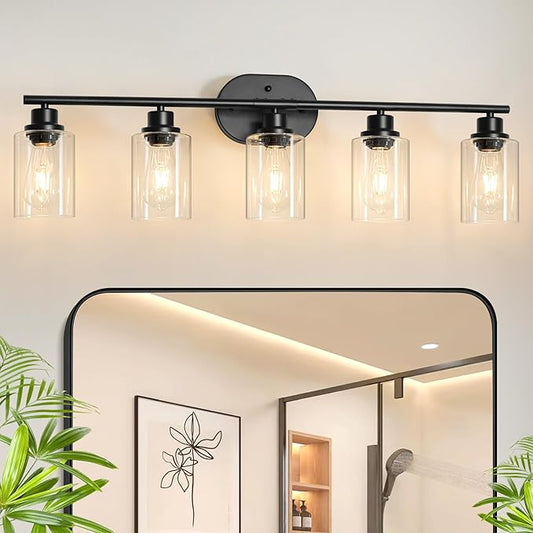 Unicozin 5 Light Bathroom Light Fixtures, 33.5 Inch Vanity Lights by Unicozin