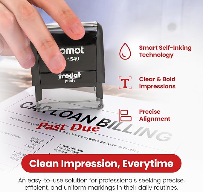 Promot Past Due Self Inking Rubber Stamp - Image 3