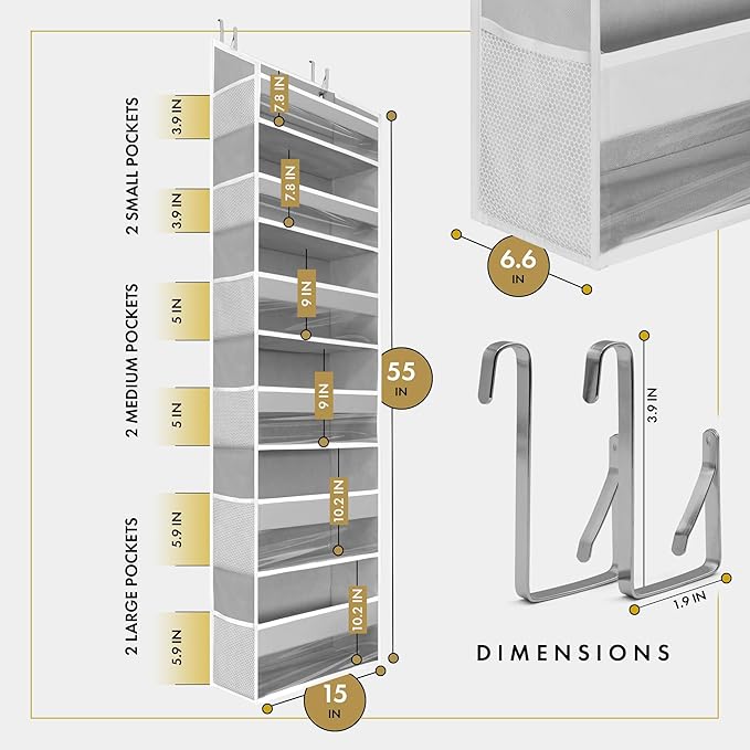 HOMELUX THEORY UPGRADED 6 Tiers Over The Door Organizer Hanging - Image 3