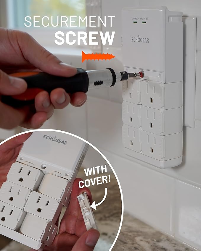 ECHOGEAR Wall Outlet with USB Ports & Surge Protection - Image 5