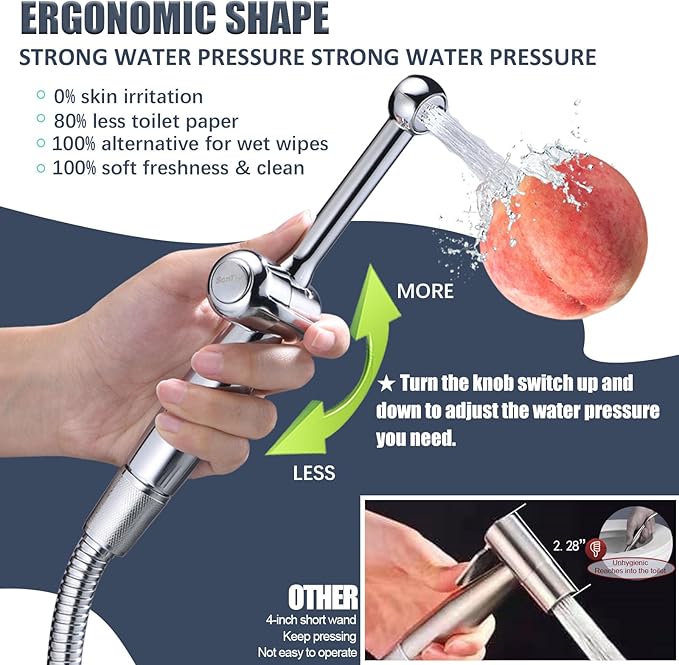 SonTiy Handheld Bidet Sprayer for Toilet, Adjustable Water Pressure Control - Image 4