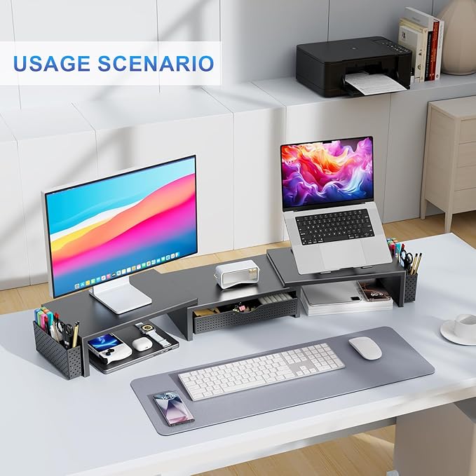 gianotter Dual Monitor Stand Riser, Desk Organizer - Image 4