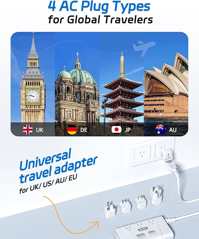 DOACE 220V to 110V Converter, 800W Voltage Converter US to Europe - Image 4