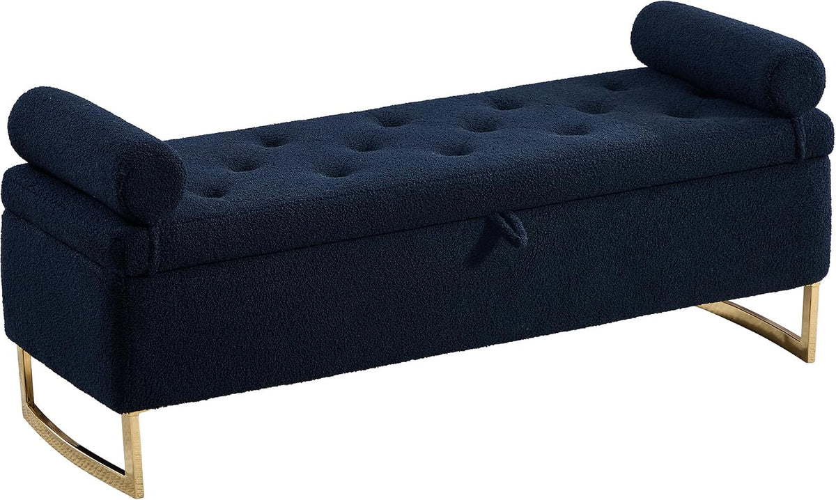 52" storage bench for bedroom upholstered end of, main product view