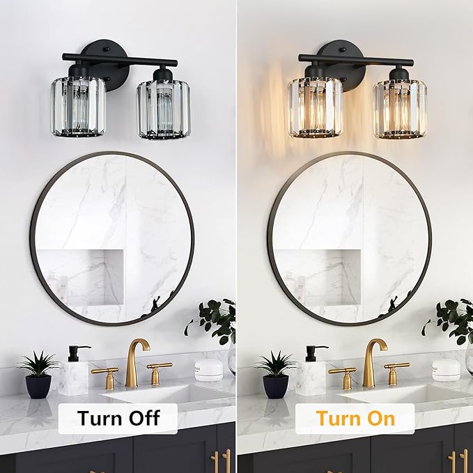 FDPBY Modern 2 Light Crystal Vanity Light, Compatible - Image 6