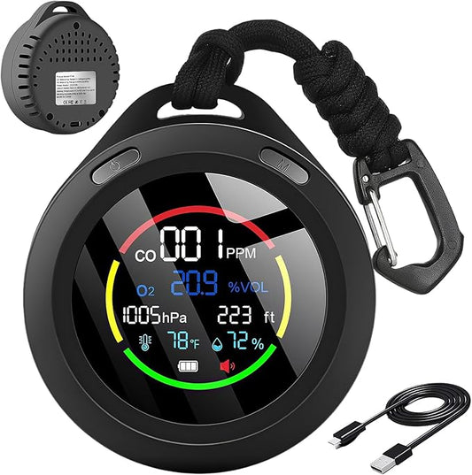 Portable Carbon Monoxide Detectors, 6-in-1 CO Detector, by Bestechy