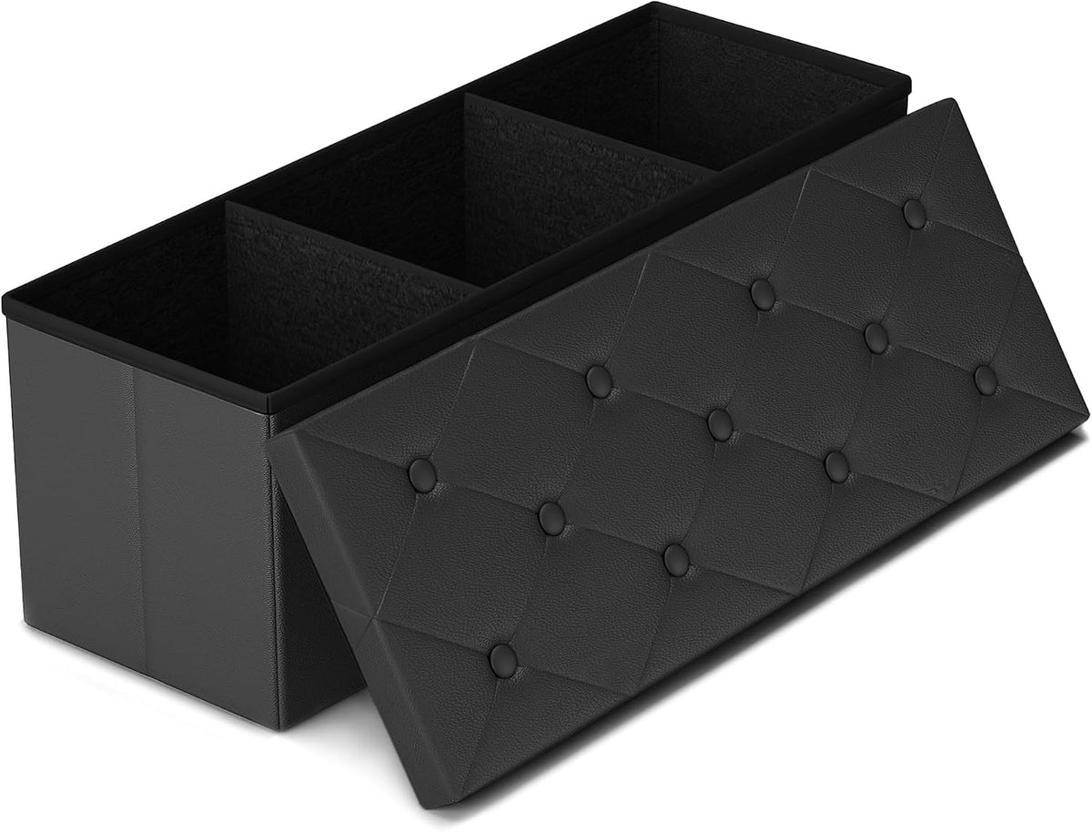 glaxyfur 43" storage ottoman bench, folding ottoman with, main product view