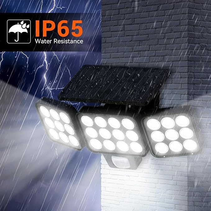 Solar Flood Light Outdoor 4 Pack, 3500LM Super Bright Motion Sensor Outdoor - Image 5