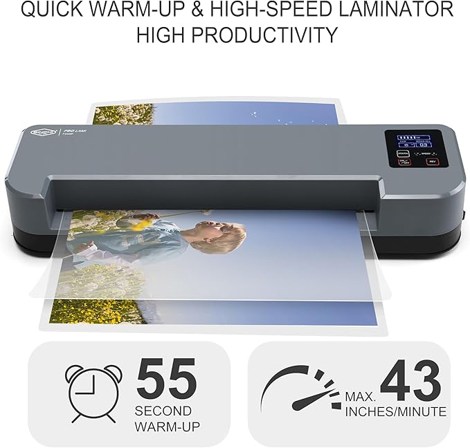 SINCHI 13-Inch 4-Roller Thermal Laminator & Foil Applicator w/LCD Display - Image 2