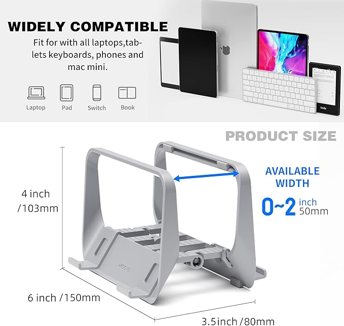 AFOOYO Mac Mini Stand, ABS Vertical Holder - Image 3