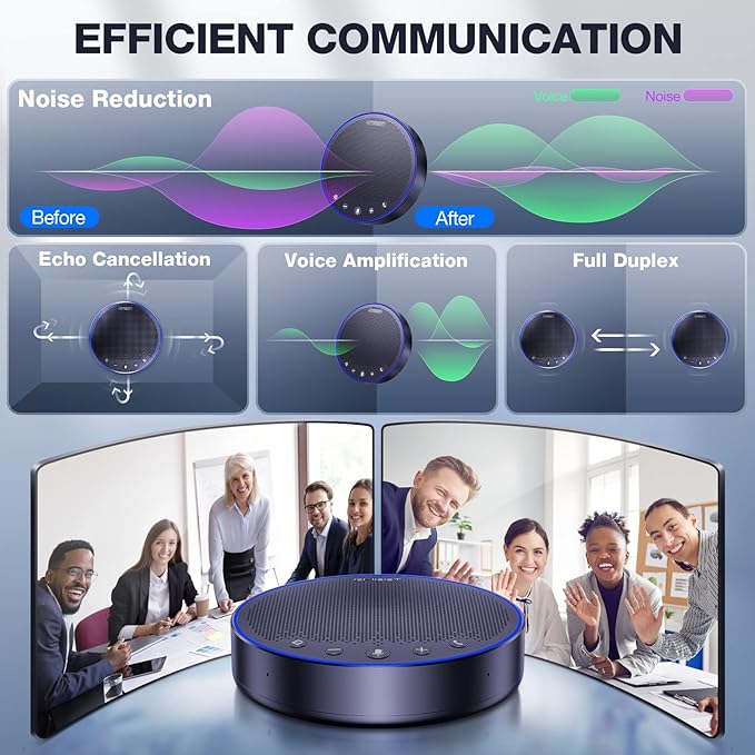 EMEET M3 Conference Speaker and Microphone, Zoom Certified Bluetooth - Image 3