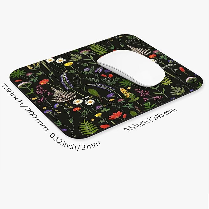 Armanza Square Mouse Pad Flowers, Personalized Premium-Textured Custom Mouse - Image 2