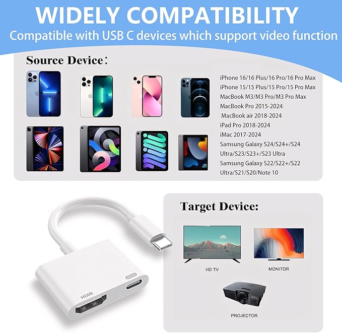 Kinhaly USB C to HDMI for TV, 4K@60Hz Type C to HDMI Adapter - Image 2