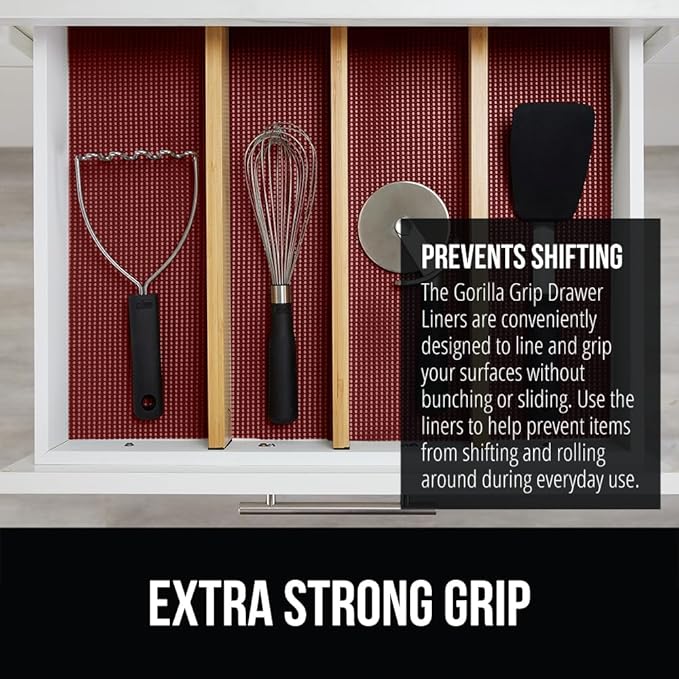 GORILLA GRIP powerGRIP Drawer Shelf and Cabinet Liner, Thick Strong Hold - Image 3