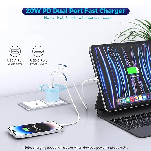 USB C Wall Charger Block, AirPods-Blue - Image 2