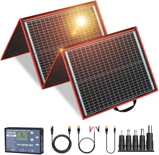 DOKIO 150W Portable Foldable Solar Panel Kit, by DOKIO