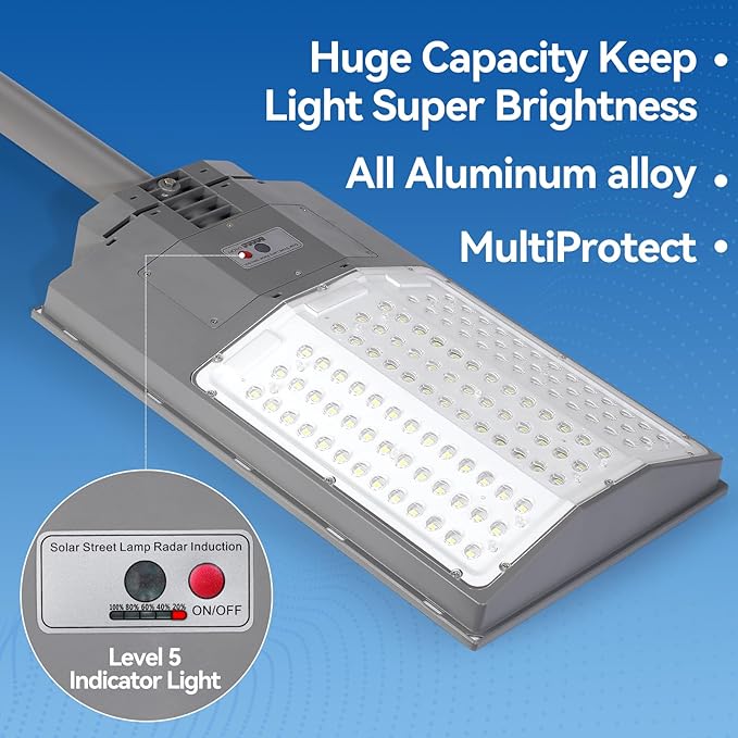10500W Solar Street Lights Outdoor, 650000LM 7000K Solar Parking Lot Lights - Image 4