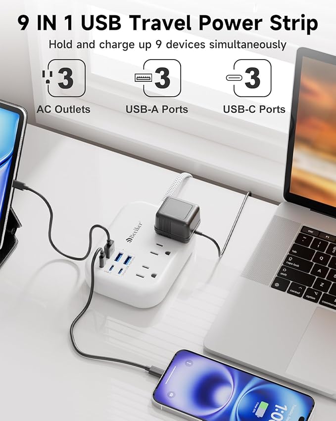 6 USB Power Strip- Travel Power Strip - Image 3