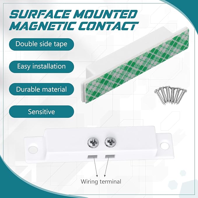 Tellegloww 20 Sets NC Wired Surface Mounted Alarm Magnetic Door Contact Sensor - Image 3