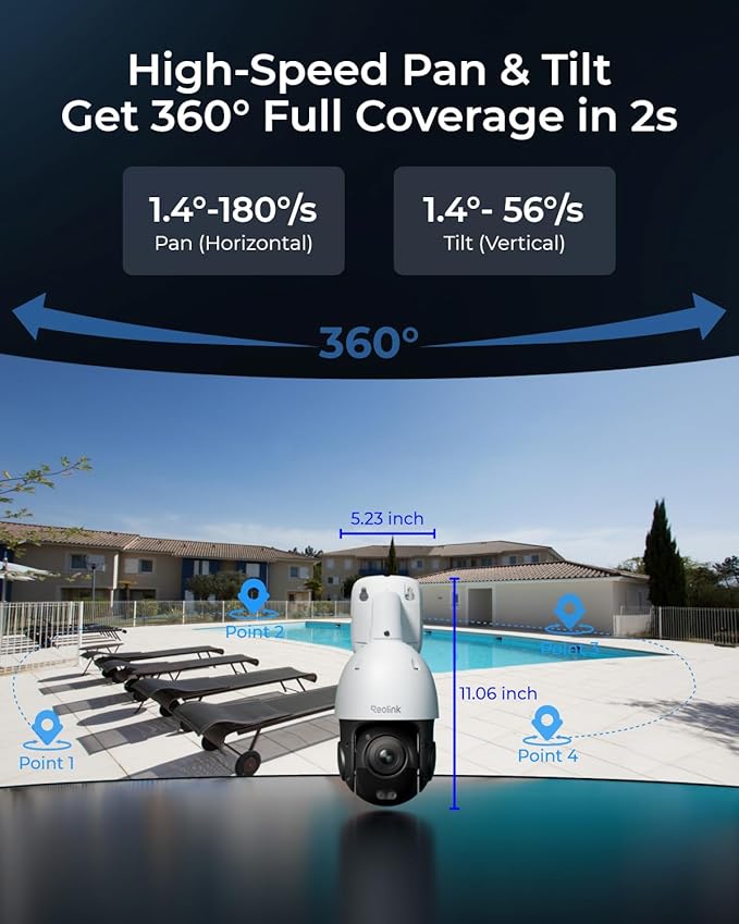 REOLINK 4K UHD PoE PTZ Camera for Outdoor Security, 360° Pan & 90° Tilt for - Image 5