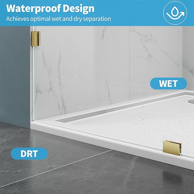 Shower Glass Panel, 28.5" W x 78.75" H Fixed Shower Screen Panel - Image 5