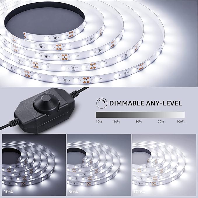 Lepro LED Strip Light White, 16.4ft Dimmable Vanity Lights, 6000K Super Bright - Image 2