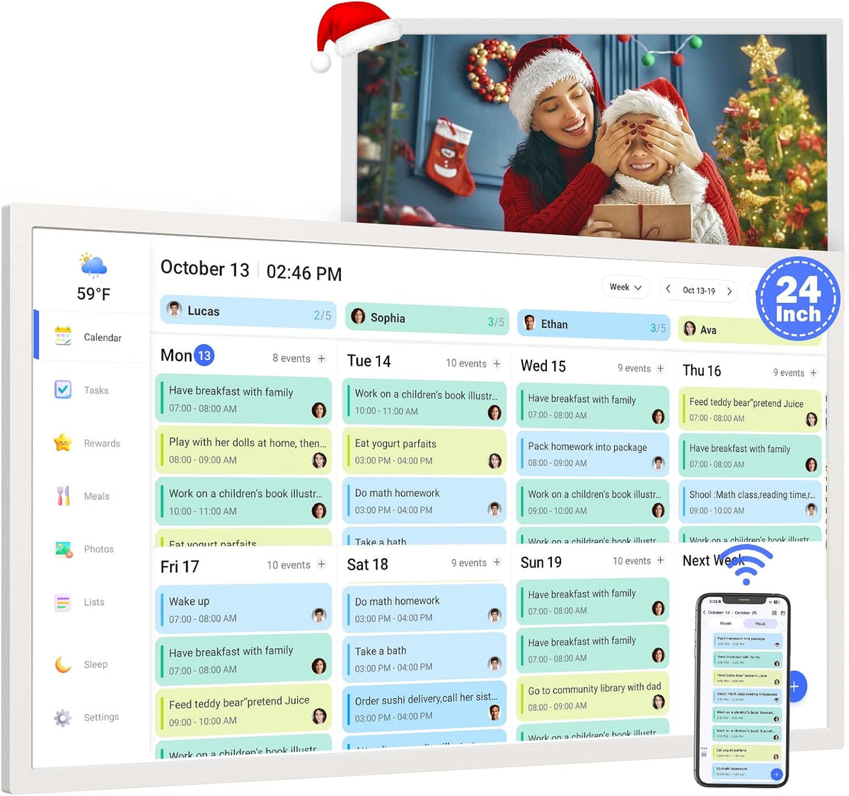 24" Smart Calendar Digital Chore-Chart-for-Planner