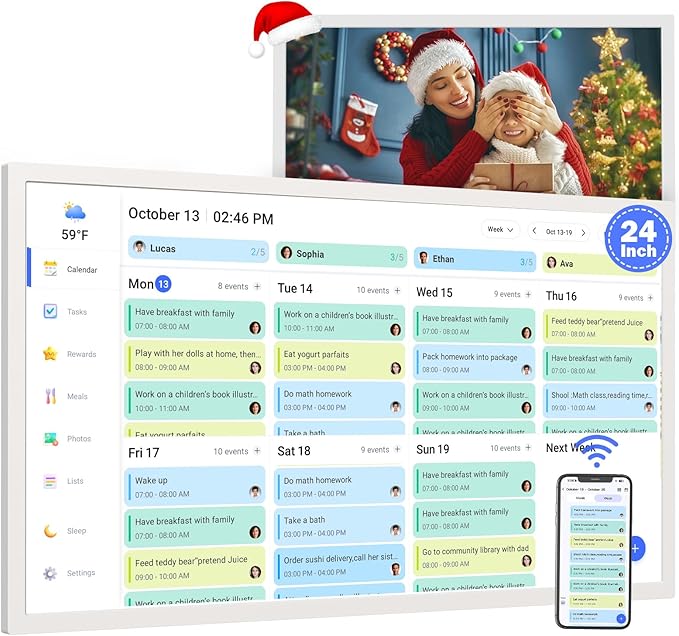 24" Smart Calendar Digital Chore-Chart-for-Planner by FULLJA
