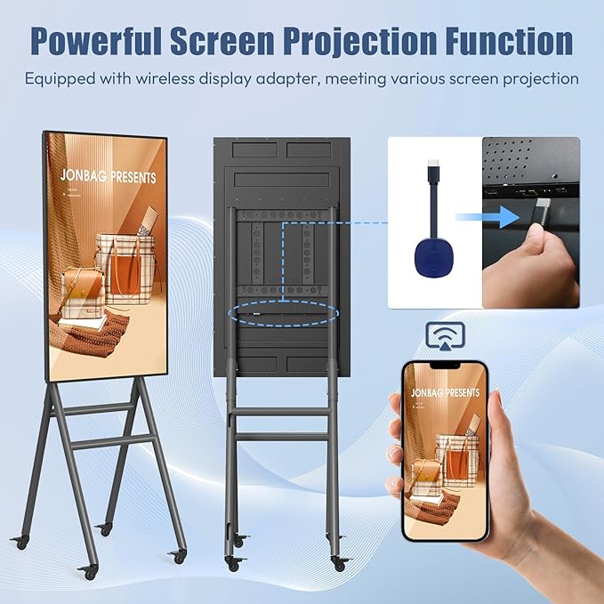 QIXZOCV MWE 43 Inch Mobile Digital Signage Display Kiosk - Image 4