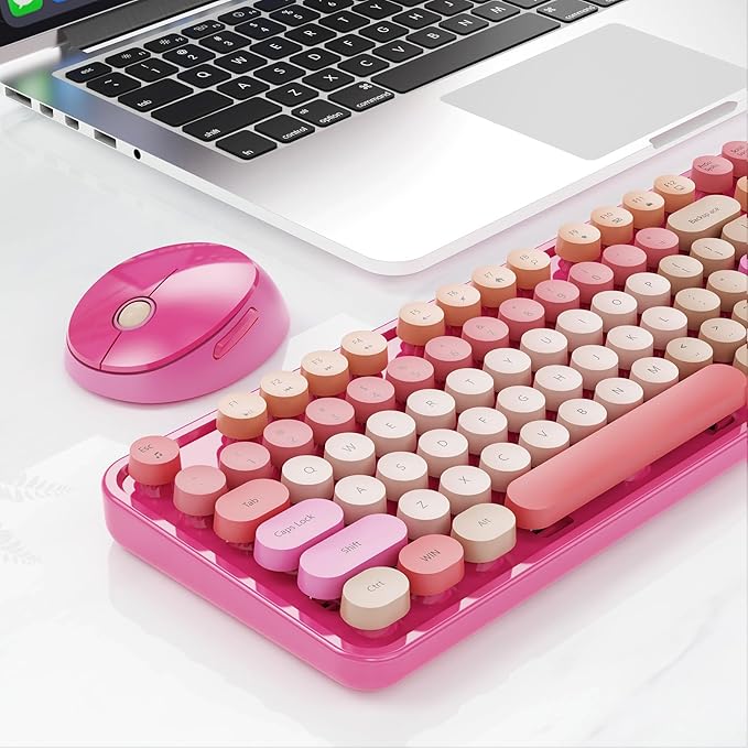 Nowlike Wireless Keyboard and Mouse Combo, Retro Typewriter Keyboard - Image 9