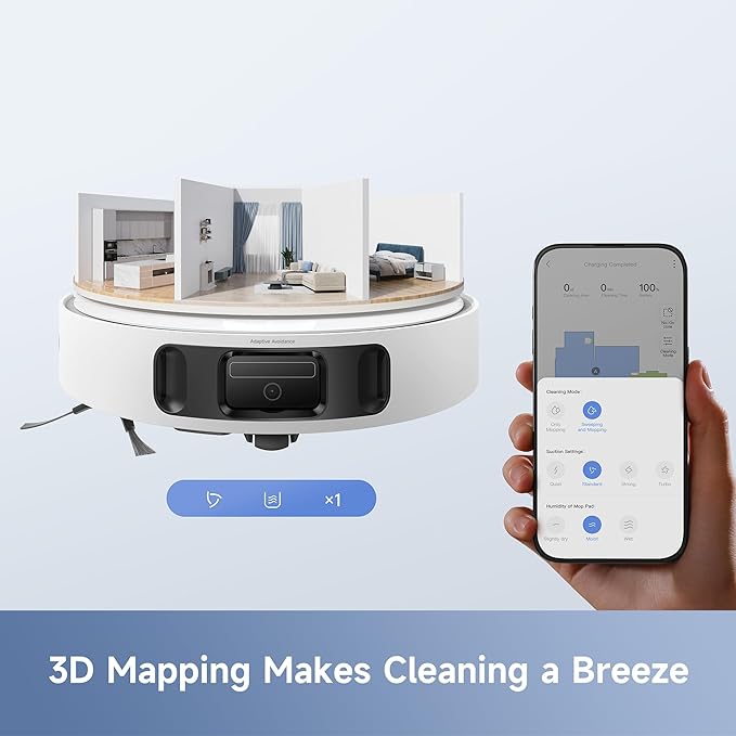 Mova E40 Ultra Robot Vacuum and Mop, 000Pa Suction, Extenable & Liftable Mop - Image 9