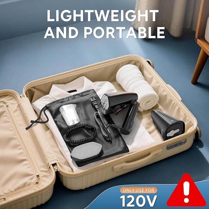 IRONDAY Steamer for Clothes, 1200W Portable Handheld Garment Steamer&Iron 2-in-1 - Image 7